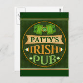 Personalisiert St. Patrick's Day Irish Pub Postcar Postkarte (Vorne/Hinten)