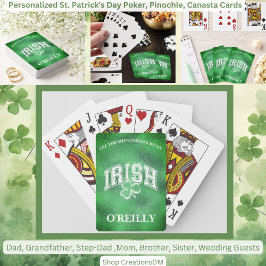 Personalisiert St. Patrick's Day Pinochle, Canasta Spielkarten
