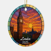 Personalisiert Stached Glass London, England Keramik Ornament (Links)