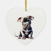 Personalisiert Staffordshire Bull Terrier Puppy Keramik Ornament (Vorne)