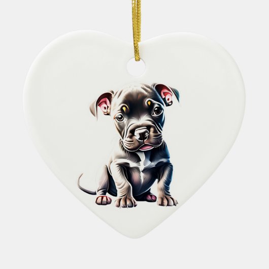 Personalisiert Staffordshire Bull Terrier Puppy Keramik Ornament (Vorne)