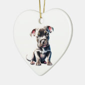Personalisiert Staffordshire Bull Terrier Puppy Keramik Ornament (Links)