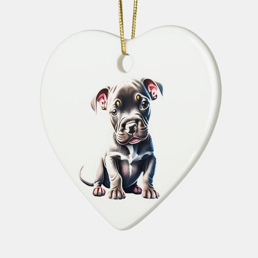 Personalisiert Staffordshire Bull Terrier Puppy Keramik Ornament (Links)
