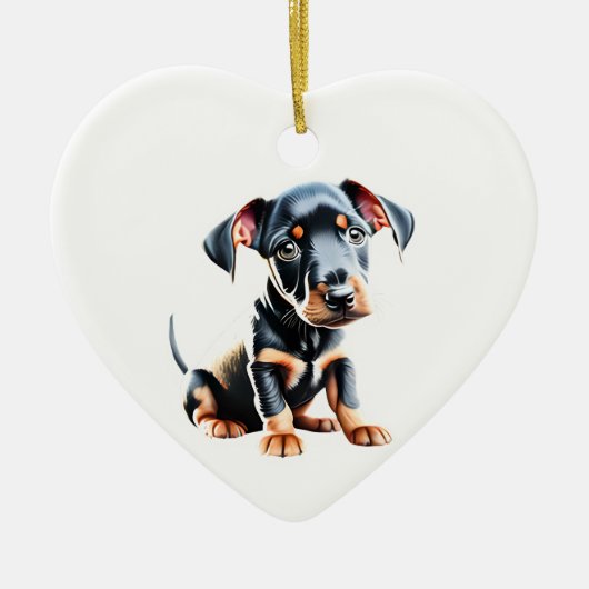 Personalisiert Standard Manchester Terrier Puppy Keramik Ornament (Vorne)