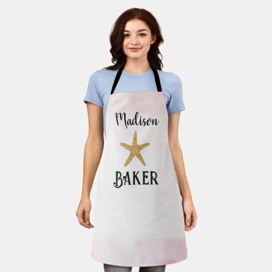 Personalisiert Star Baker Pink Ombre Schürze (Getragen)