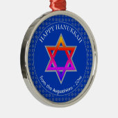 Personalisiert | Star of David | HAPPY HANUKKAH Ornament Aus Metall (Rechts)