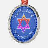 Personalisiert | Star of David | HAPPY HANUKKAH Ornament Aus Metall (Links)