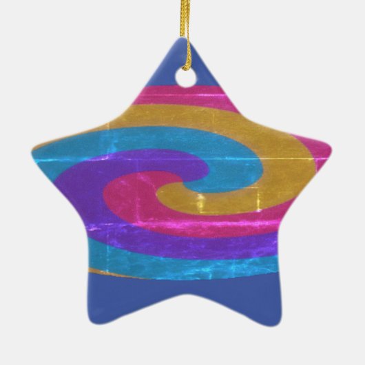 Personalisiert Star Shaped Christmas Keramik Ornament (Hinten)