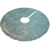 Personalisiert Starry Green Christmas Pattern Polyester Weihnachtsbaumdecke (Schrägansicht)