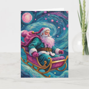 Personalisiert Starry Night Santa Claus Karte