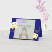 Personalisiert Stars Foto lächelt Gold Foil Card (Orchidee)