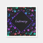 Personalisiert Stars 'n Stufenmuster Serviette (Vorderseite)