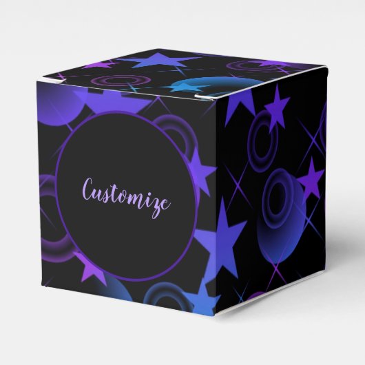 Personalisiert Stars 'n Stuff Pattern Cube Geschenkschachtel (Vorderseite)