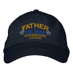 Personalisiert Stars Vater der Braut Bestickte Baseballkappe