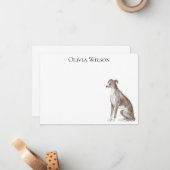 Personalisiert stationär mit Greyhound Mitteilungskarte (Vorderseite/Rückseite Beispiel)