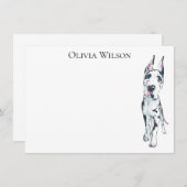 Personalisiert stationär mit großer Dane Mitteilungskarte (Vorne/Hinten)