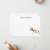 Personalisiert stationär mit Spaniel Mitteilungskarte (Vorderseite/Rückseite Beispiel)