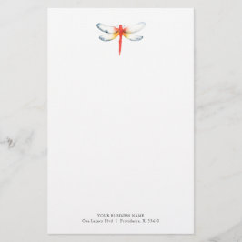 Personalisiert Stationäre Wasserfarben Rote Libell Briefpapier