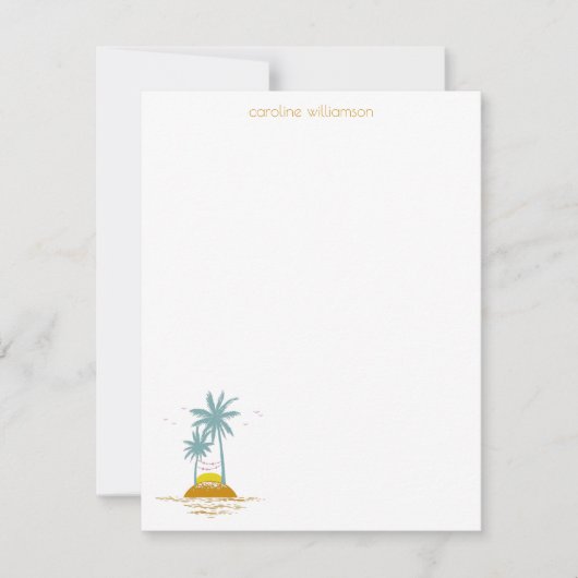 Personalisiert Stationery Beach Lovers Palmen Mitteilungskarte (Vorderseite)