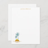 Personalisiert Stationery Beach Lovers Palmen Mitteilungskarte (Vorne/Hinten)
