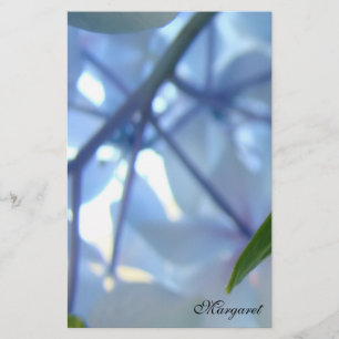 Personalisiert Stationery Blue Hydrangea Blume Briefpapier