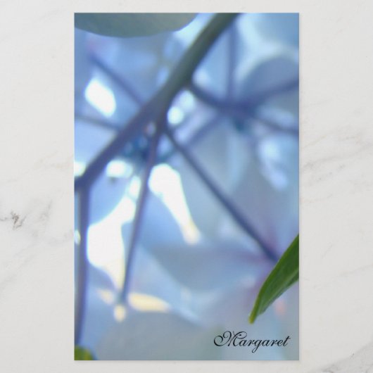 Personalisiert Stationery Blue Hydrangea Blume Briefpapier (Vorderseite)