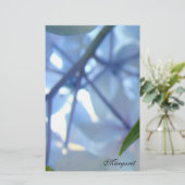 Personalisiert Stationery Blue Hydrangea Blume Briefpapier (Stehend Vorderseite)