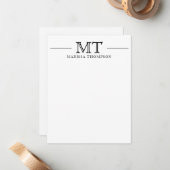 Personalisiert Stationery Chic Mit Monogramm Mitteilungskarte (Vorderseite/Rückseite Beispiel)