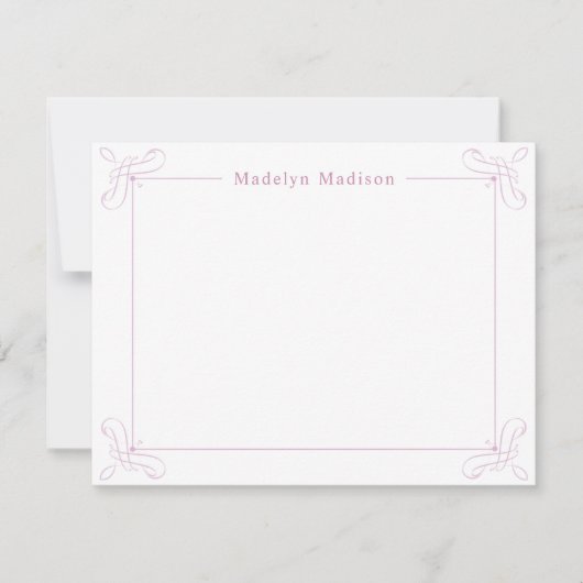 Personalisiert Stationery Chic Pink Ditzy Floral Mitteilungskarte (Vorderseite)
