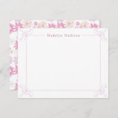 Personalisiert Stationery Chic Pink Ditzy Floral Mitteilungskarte (Vorne/Hinten)