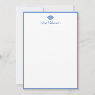Personalisiert Stationery Classic Blue Seashell Mitteilungskarte