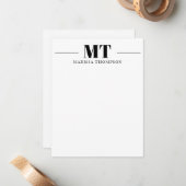 Personalisiert Stationery Dick Serif Mit Monogramm Mitteilungskarte (Vorderseite/Rückseite Beispiel)