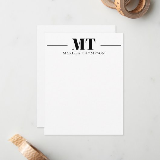 Personalisiert Stationery Dick Serif Mit Monogramm Mitteilungskarte (Vorderseite/Rückseite Beispiel)