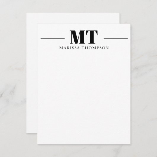 Personalisiert Stationery Dick Serif Mit Monogramm Mitteilungskarte (Vorne/Hinten)