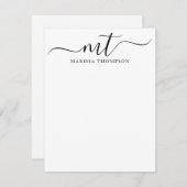 Personalisiert Stationery Moderne Schrift Mit Mono Mitteilungskarte (Vorne/Hinten)