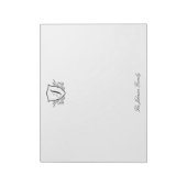 Personalisiert Stationery Monogram Wappen Groß Notizblock (Rotiert)
