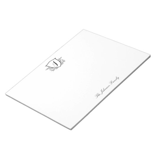 Personalisiert Stationery Monogram Wappen Groß Notizblock (angewinkelt)