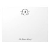 Personalisiert Stationery Monogram Wappen Groß Notizblock (Vorderseite)