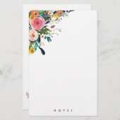 Personalisiert Stationery Multi-Blume Blumenrosa Briefpapier (Vorne/Hinten)