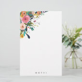 Personalisiert Stationery Multi-Blume Blumenrosa Briefpapier (Stehend Vorderseite)