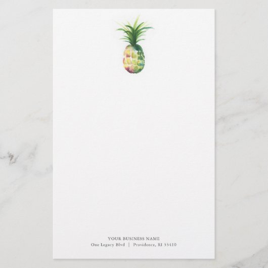 Personalisiert Stationery Wasserfarben Ananas Briefpapier (Vorderseite)