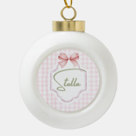 Personalisiert Stella Baby Girl Kinderzimmer Bow&G Keramik Kugel-Ornament