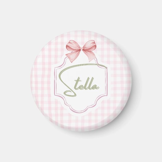 Personalisiert Stella Baby Girl Kinderzimmer Bow&G Magnet (Vorne)