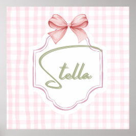 Personalisiert Stella Baby Girl Kinderzimmer Bow&G Poster
