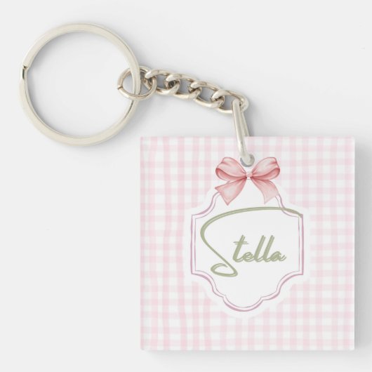 Personalisiert Stella Baby Girl Kinderzimmer Bow&G Schlüsselanhänger (Vorderseite)