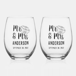 Personalisiert Stemless Wine Glass Set Weinglas Ohne Stiel