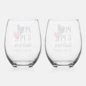 Personalisiert Stemless Wine Glass Set Weinglas Ohne Stiel (Rückseite)