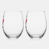 Personalisiert Stemless Wine Glass Set Weinglas Ohne Stiel (Links)