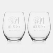 Personalisiert Stemless Wine Glass Set Weinglas Ohne Stiel (Rückseite)
