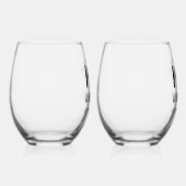 Personalisiert Stemless Wine Glass Set Weinglas Ohne Stiel (Rechts)